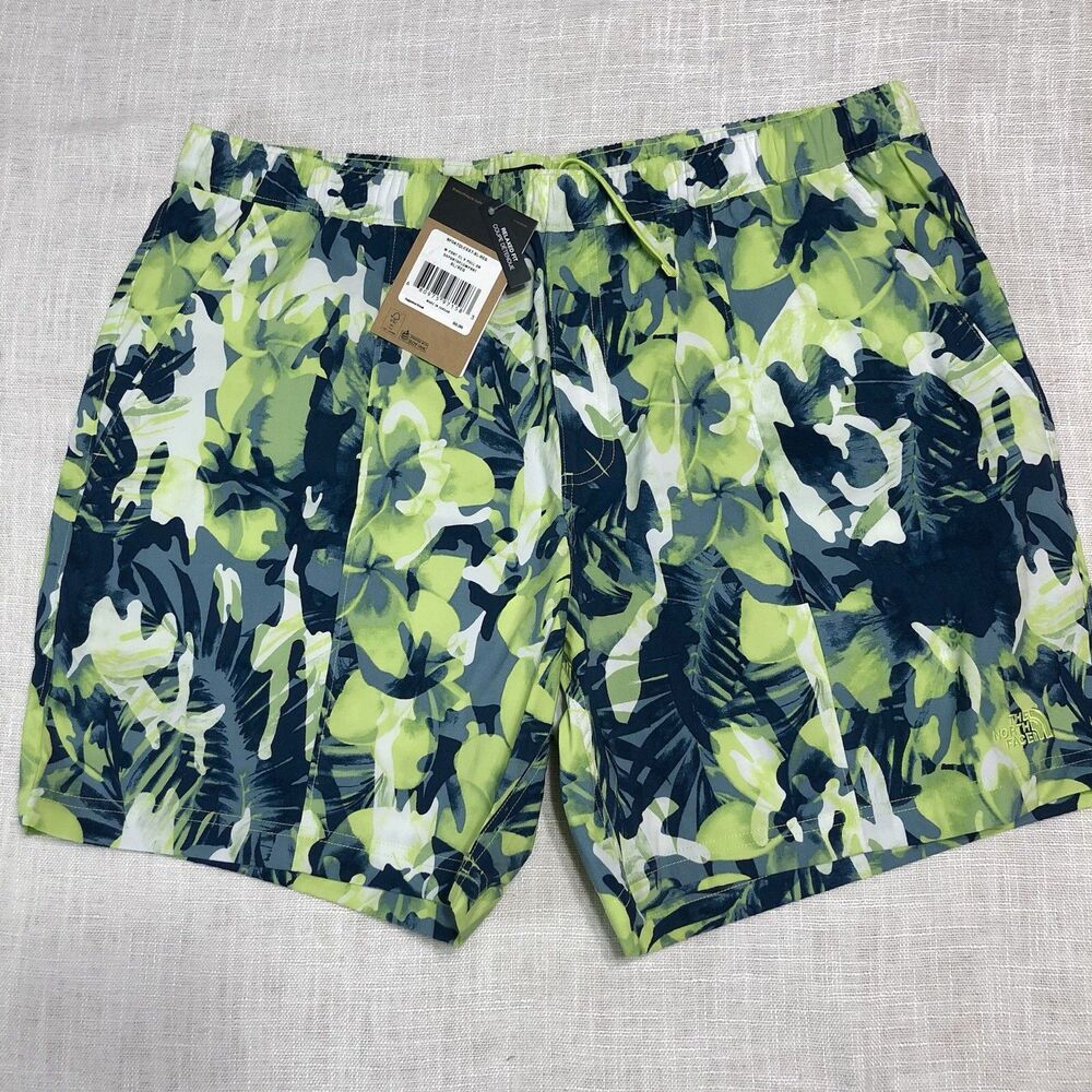North Face Shorts Mens XL Class V Green Camo Pull-On Hiking Outdoor Fishing Gorp